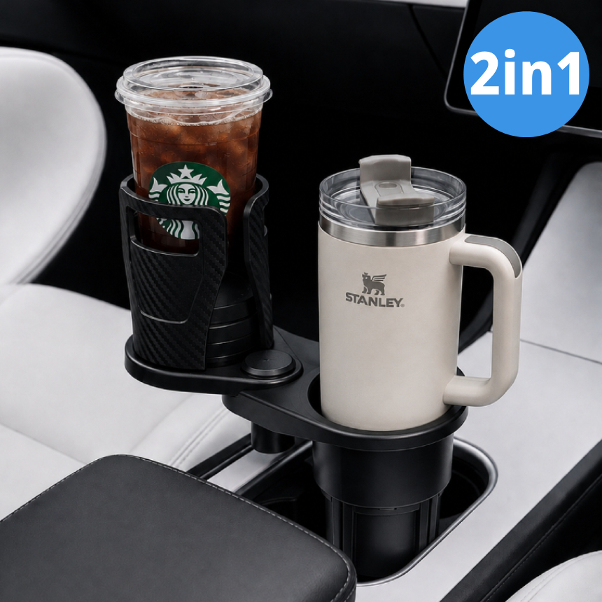 2세대 차량용컵홀더 멀티 2in1 확장형 자동차 듀얼 텀블러 2단 거치대 레이 캐스퍼 모닝 - 상품 이미지