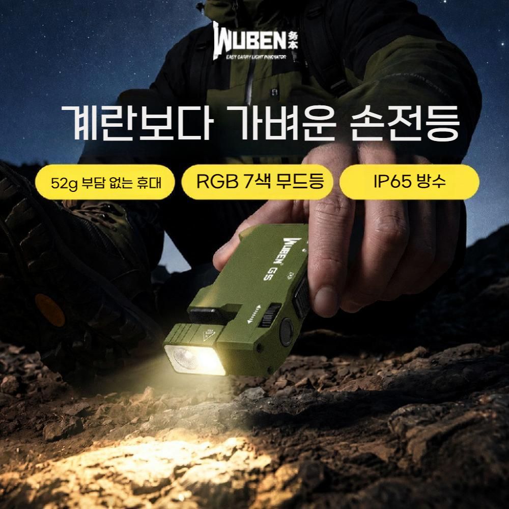 휴대용 조명 마그네틱 EDC 손전등 RGB 플래시 등산 헤드라이트 야외 충전 방수 - 상세 이미지 3