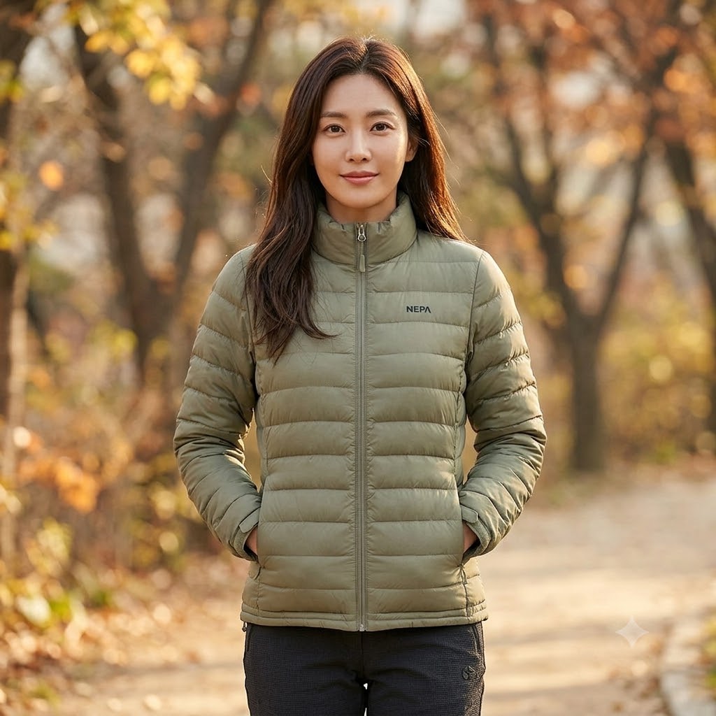 네파 가을 여성 초겨울 아웃도어룩 방수 고어텍스 3in1 구스다운 패딩 바람막이 자켓 - 상세 이미지 2