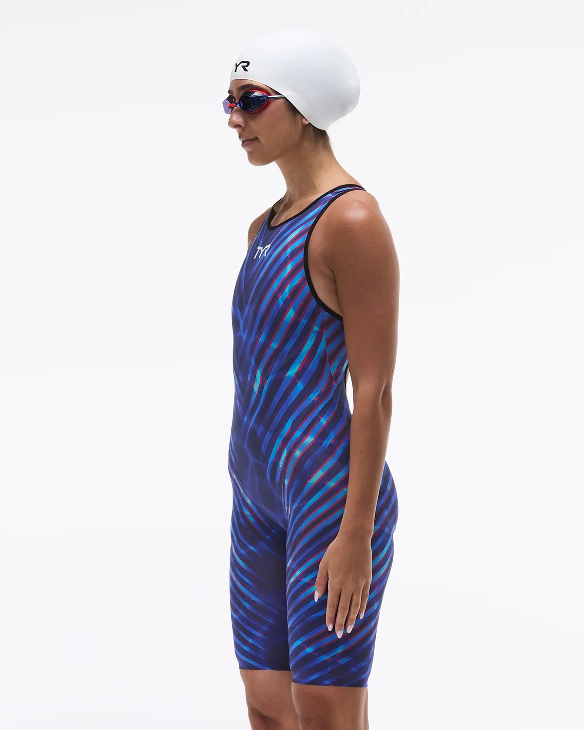 TYR x Katie Ledecky Venzo Open Back Suit Navy/Red, 24 - 상세 이미지 3