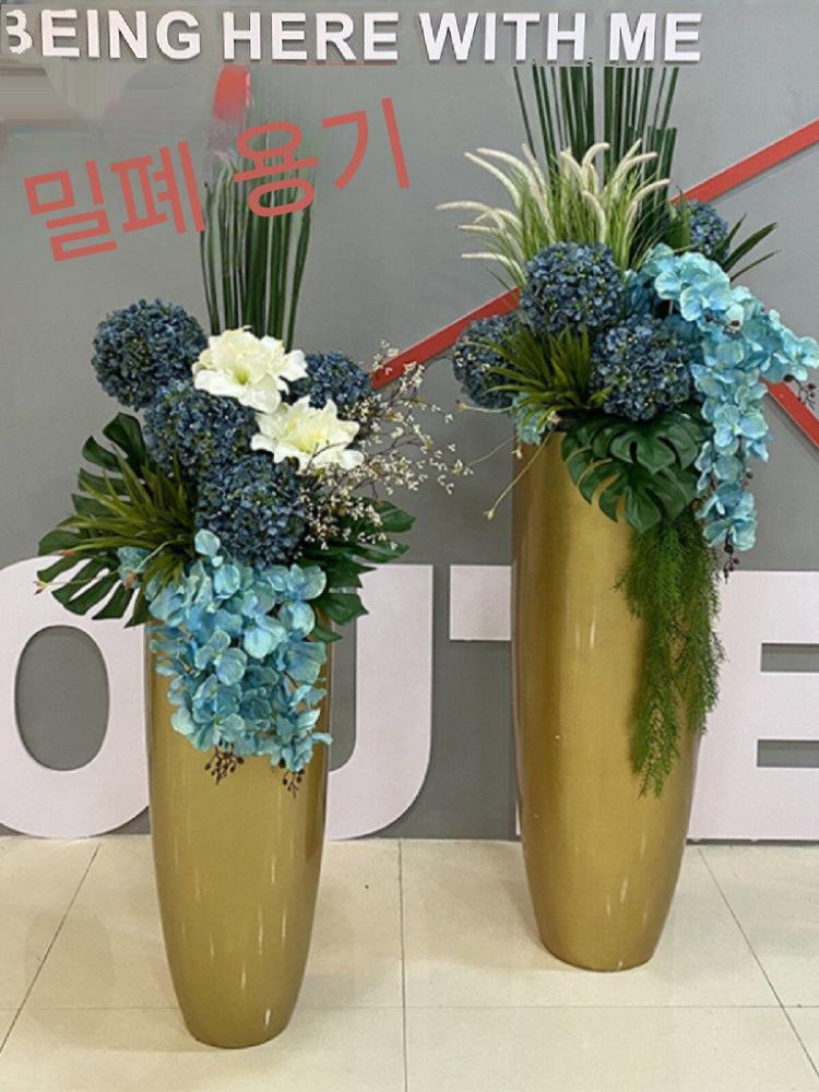 대형 화병 조화 매장 소품 거실 현관 90cm 골드 - 상세 이미지 5