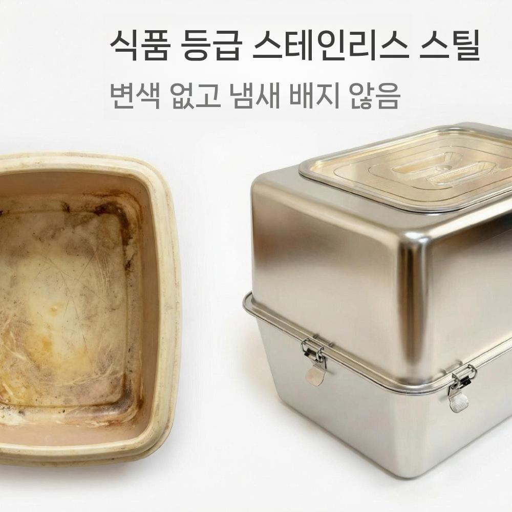 스테인리스 고양이화장실 초대형 대용량 오픈형 올스텐 오픈형 60 X 40 X 15cm - 상세 이미지 3