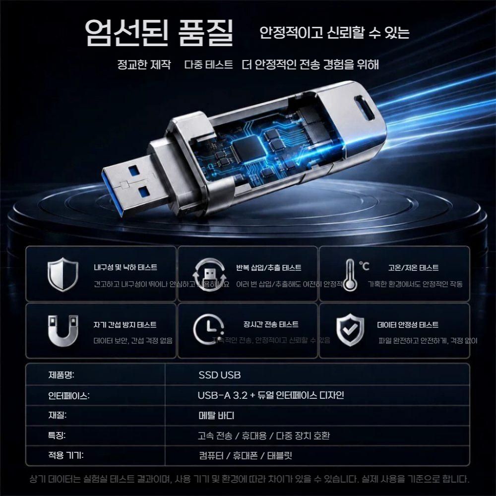 2TB 솔리드 스테이트 이동식 드라이브 USB 휴대폰 컴퓨터 이중 목적 디스크 대용량 - 상세 이미지 4