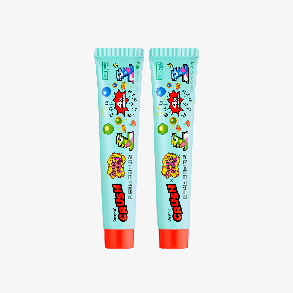 [버블보블 에디션] 덴트릭스 크러쉬 치약 60g, 2개 - 상품 이미지