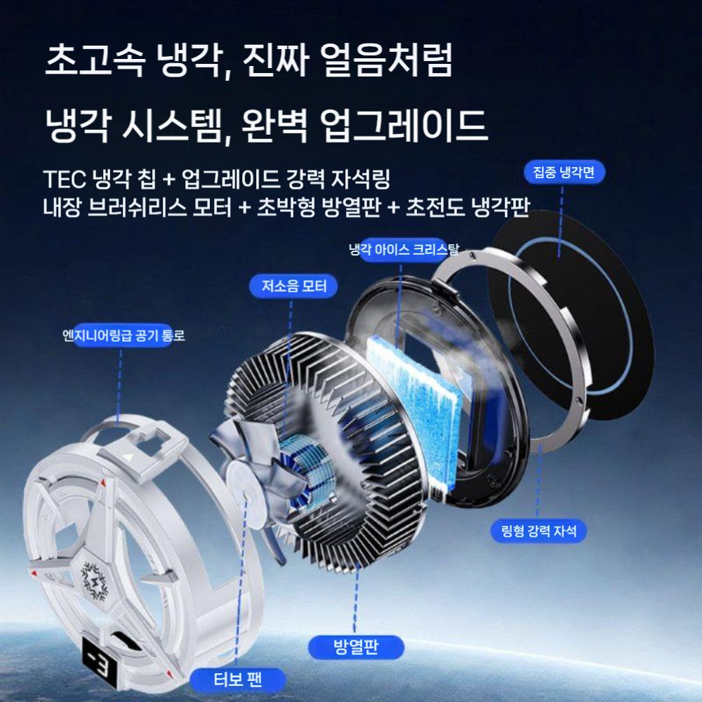 아이패드 스마트폰 갤럭시탭 Y700 자석 반도체 냉각 태블릿 쿨러 마그네틱 백 클립 - 상세 이미지 5