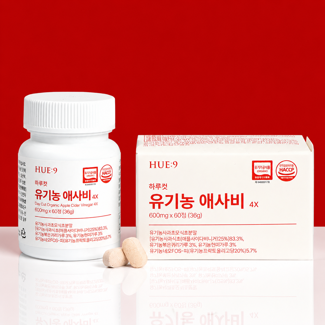 하루컷 유기농 애사비 알약 에탄산 40mg 사과초모식초 애플사이다비니거 60정, 1개 - 상품 이미지