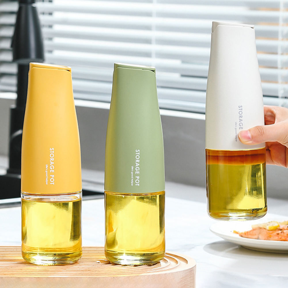 모던 자동개폐 유리 기름 참 간장 소스 소분용기 오일병 양념통 500ml, 그린, 1개 - 상세 이미지 3