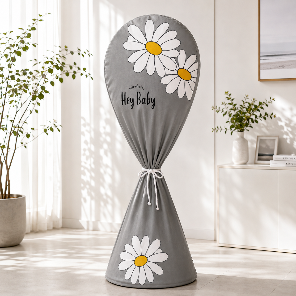 롱 스탠드 선풍기 커버 벽걸이 덮개 50cm X 50cm, 벽걸이선풍기커버 하트플라워(블루) - 상세 이미지 2