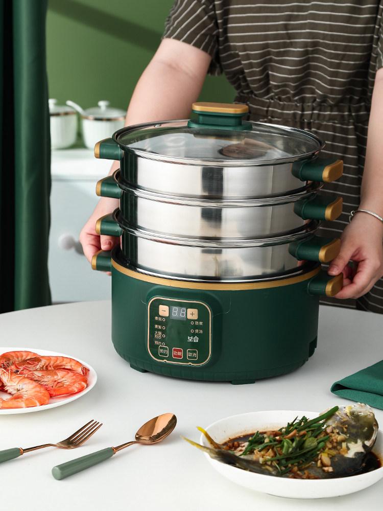 전기냄비 다기능 가정용 전골 찜 라면 국수 간편 조리기 스마트 26cm [3-4 인용] 찜기 없음 - 상품 이미지
