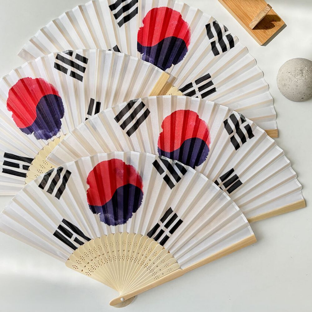 대나무접이식부채 태극기부채 접는 손 실크 전통 1p - 상세 이미지 2