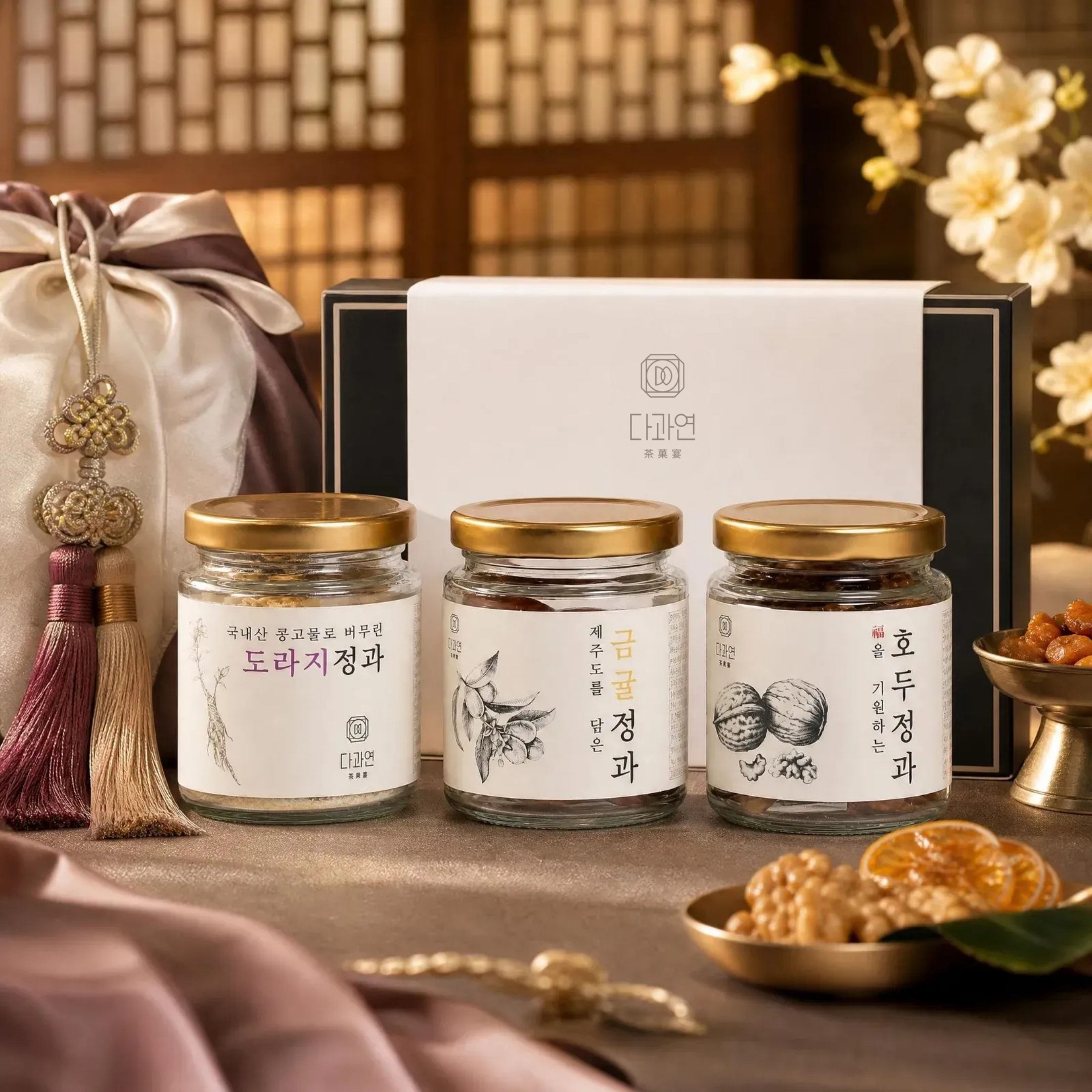 추석 맞이 도라지정과 배도라지청 혼합다과 선물세트 기업 답례품 승진 단체 감사 명절 - 상품 이미지