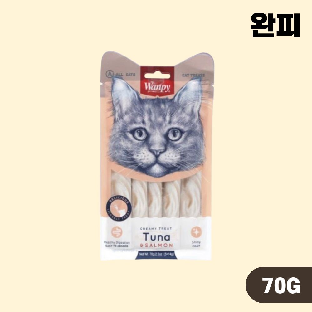 완피 크레미 퓨레 참치 연어, 70g, 1개 - 상품 이미지