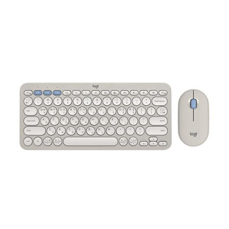 무선 키보드 마우스 세트 Pebble 2 Combo 샌드그레이 Logitech