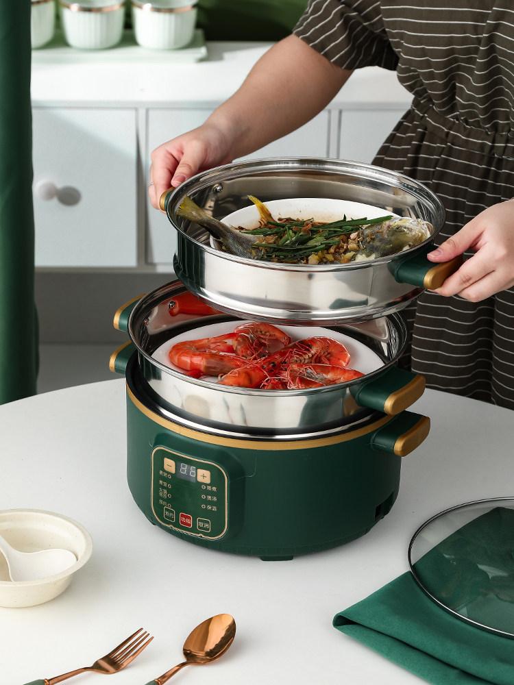 전기냄비 다기능 가정용 전골 찜 라면 국수 간편 조리기 스마트 26cm [3-4 인용] 찜기 없음 - 상세 이미지 5