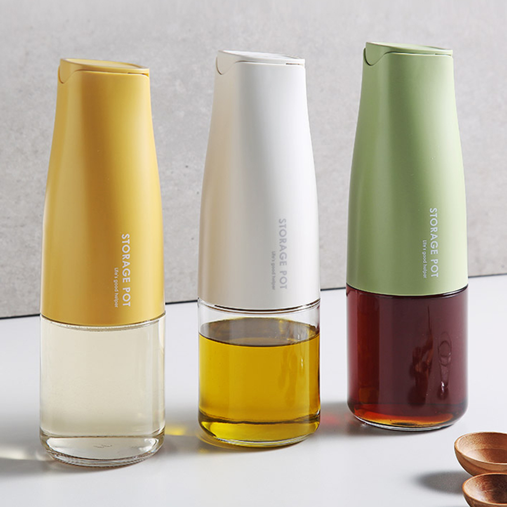 모던 자동개폐 유리 기름 참 간장 소스 소분용기 오일병 양념통 500ml, 옐로우, 1개 이미지 7