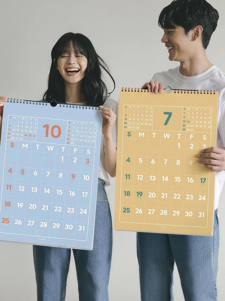 27년 레트로 벽달력 2027년 음력 절기 큰 글씨 은행 달력 새해 A2 - 상품 이미지
