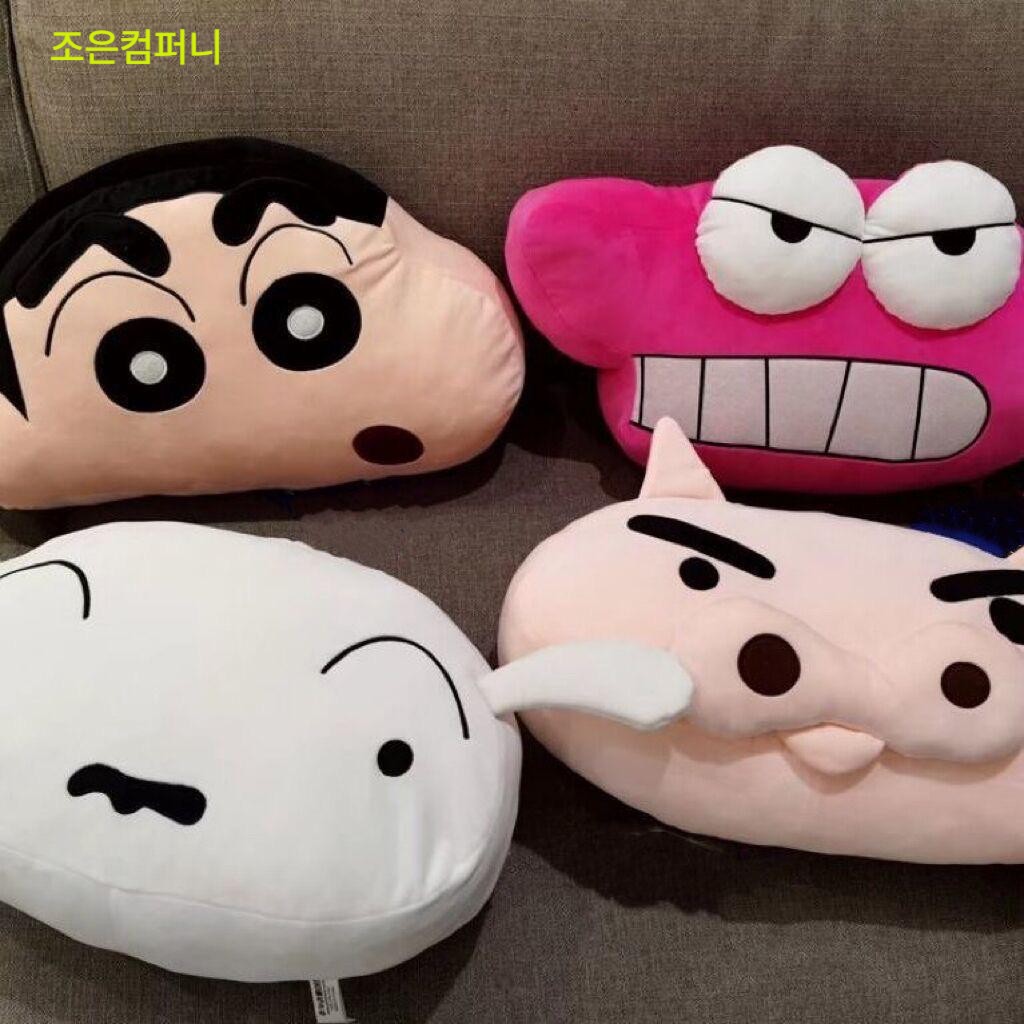 짱구 쿠션 등받이 베개 자동차 머리받침 목베개 선물 크레용 신짱 돼지 자동차 베개 35cm 프로모션 - 상품 이미지