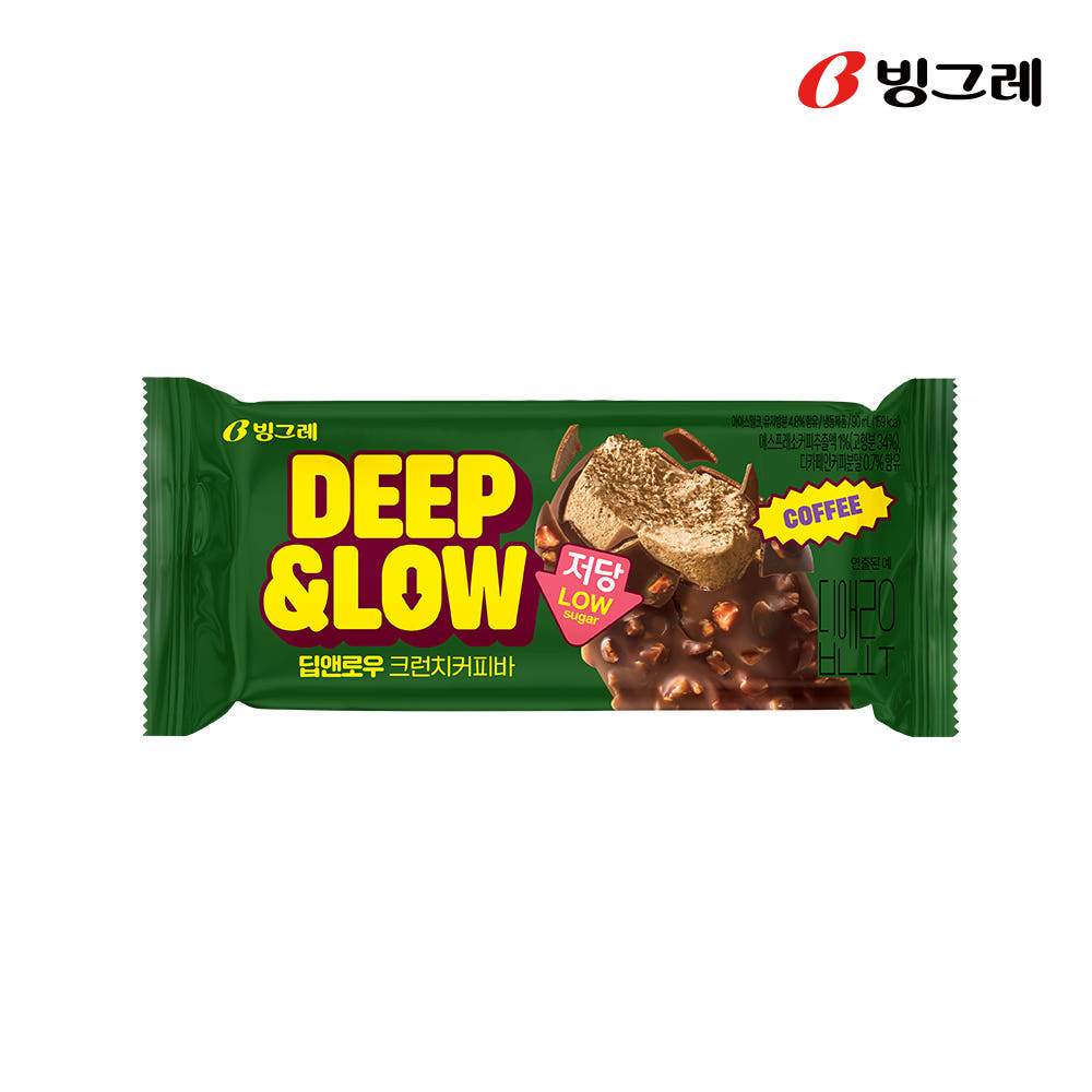 빙그레 딥앤로우 크런치바 아이스크림 커피, 90ml, 24개 - 상품 이미지