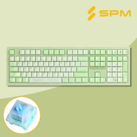 SPM 몽돌 키보드 PL108W 풀배열 메론우유, 이슬축
