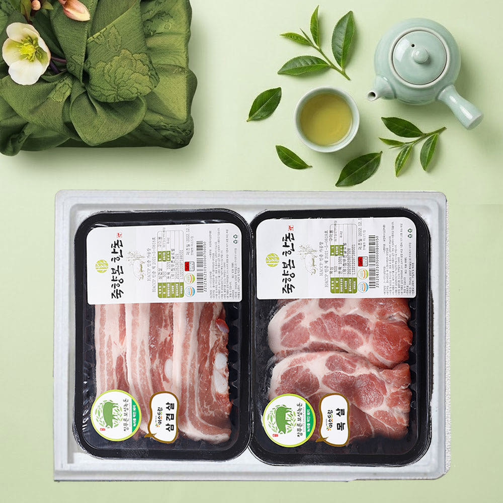 한돈 선물세트 목살 삼겹살 보성녹돈 돼지고기 구이용 500g+500g 가격 추이 미소드림쇼핑몰 한돈 선물세트 목살 삼겹살 보성녹돈 돼지고기 구이용 500g+500g - 최저가 39,000원