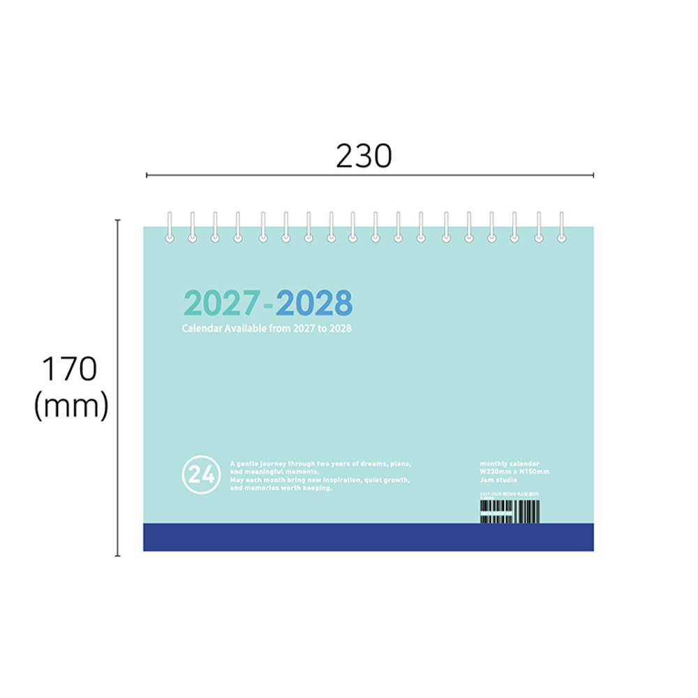 2027 2028 탁상달력 2년 책상달력 월간 스케줄 메모 데스크 캘린더 - 상세 이미지 5