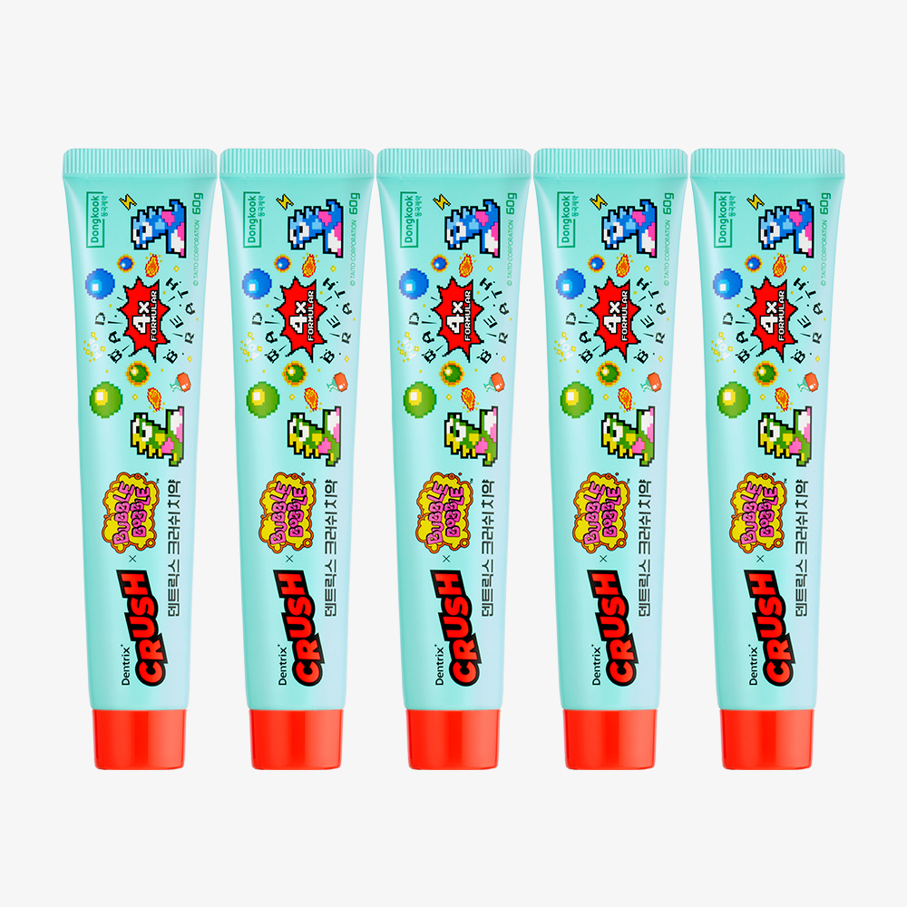 [버블보블 에디션] 덴트릭스 크러쉬 치약 60g, 5개 - 상품 이미지