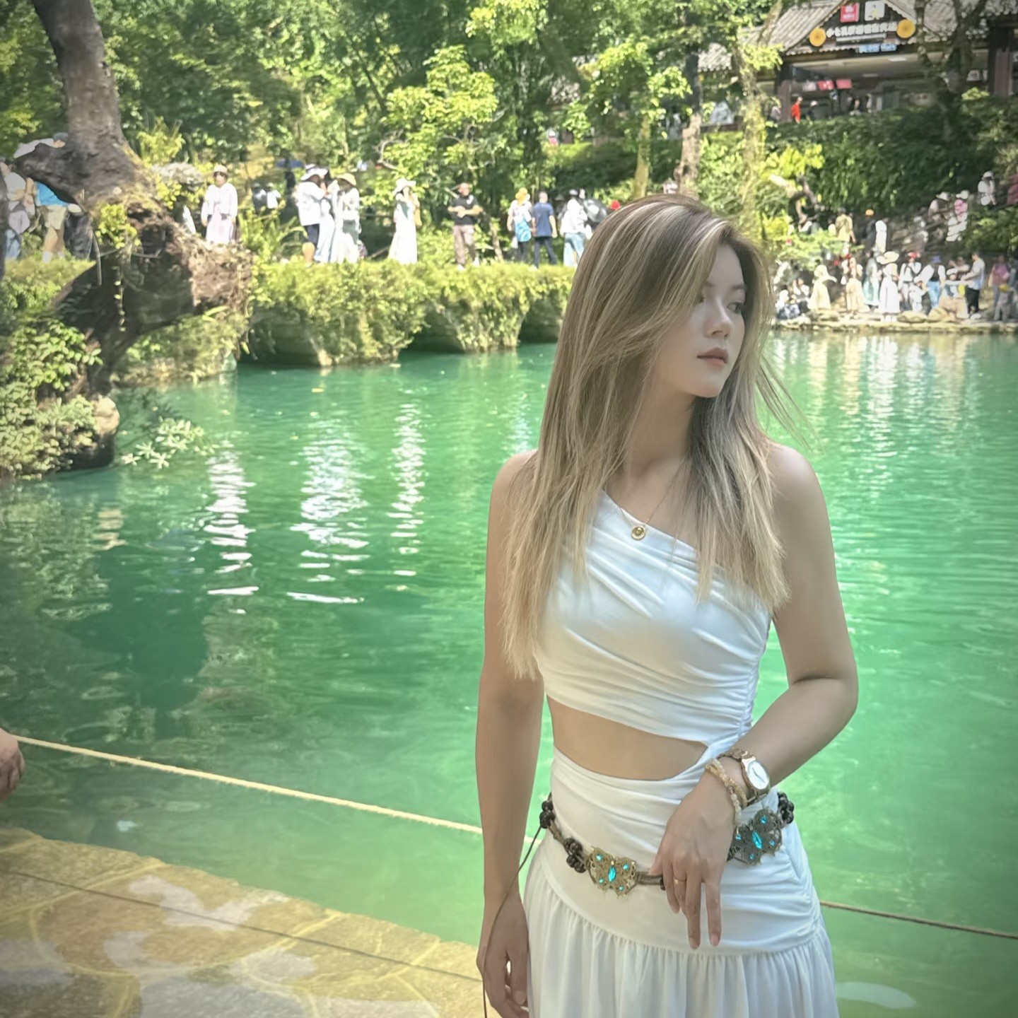 에스닉 보헤미안 나비 비즈 끈 허리벨트 빈티지 체인 Y2K 레이어드 골반벨트 이미지 7