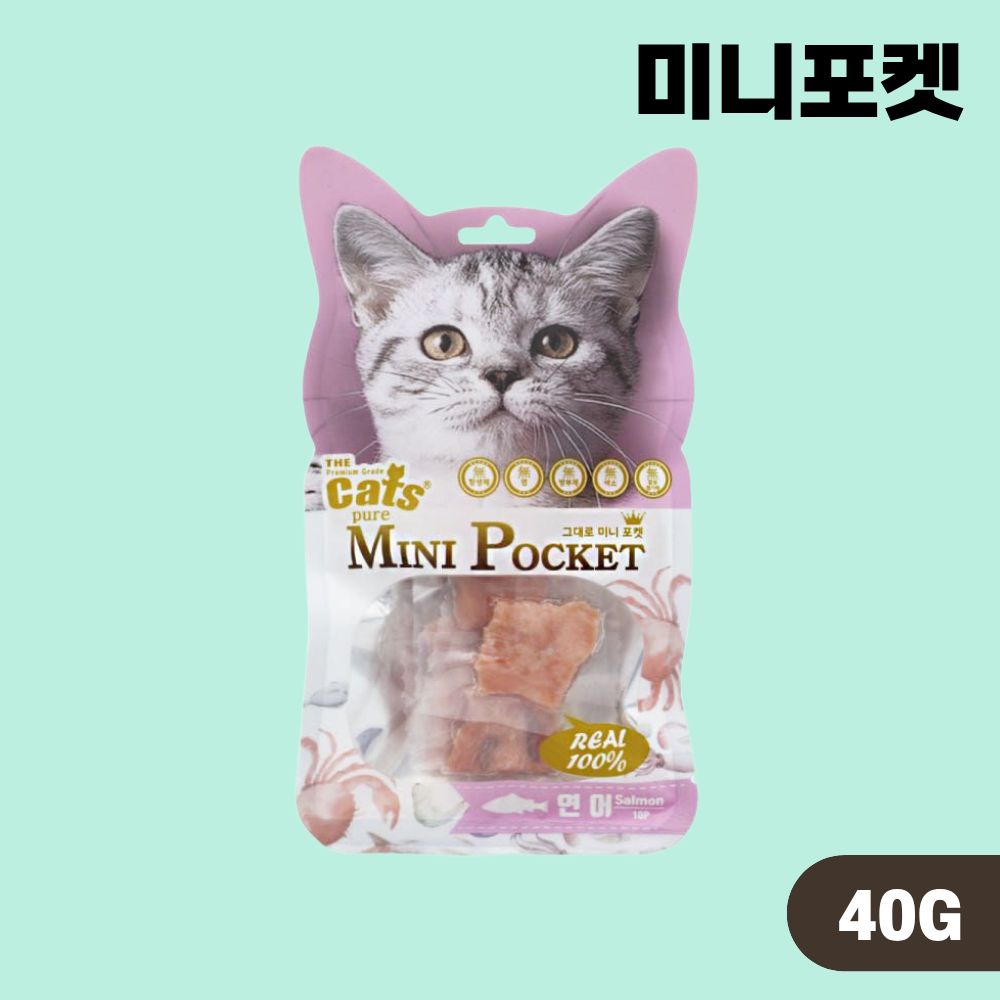 더캣츠 그대로 미니포켓 고양이간식 연어, 40g, 1개 - 상품 이미지