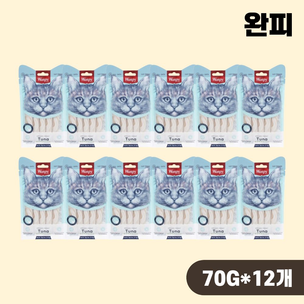 완피 크레미 퓨레 참치 대구, 70g, 12개 - 상품 이미지