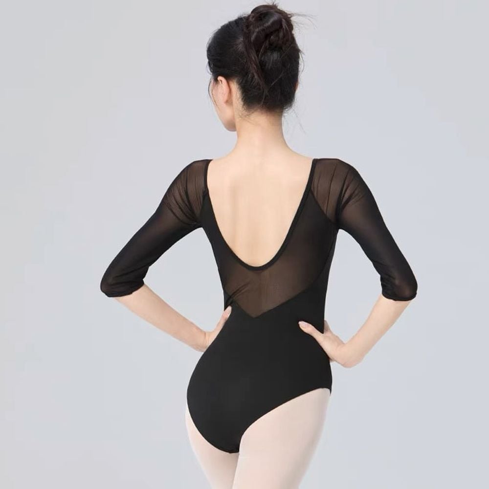 성인 취미 발레복 7부 등파인 발레 탑 원피스 수트 연습 의상 - 상세 이미지 2