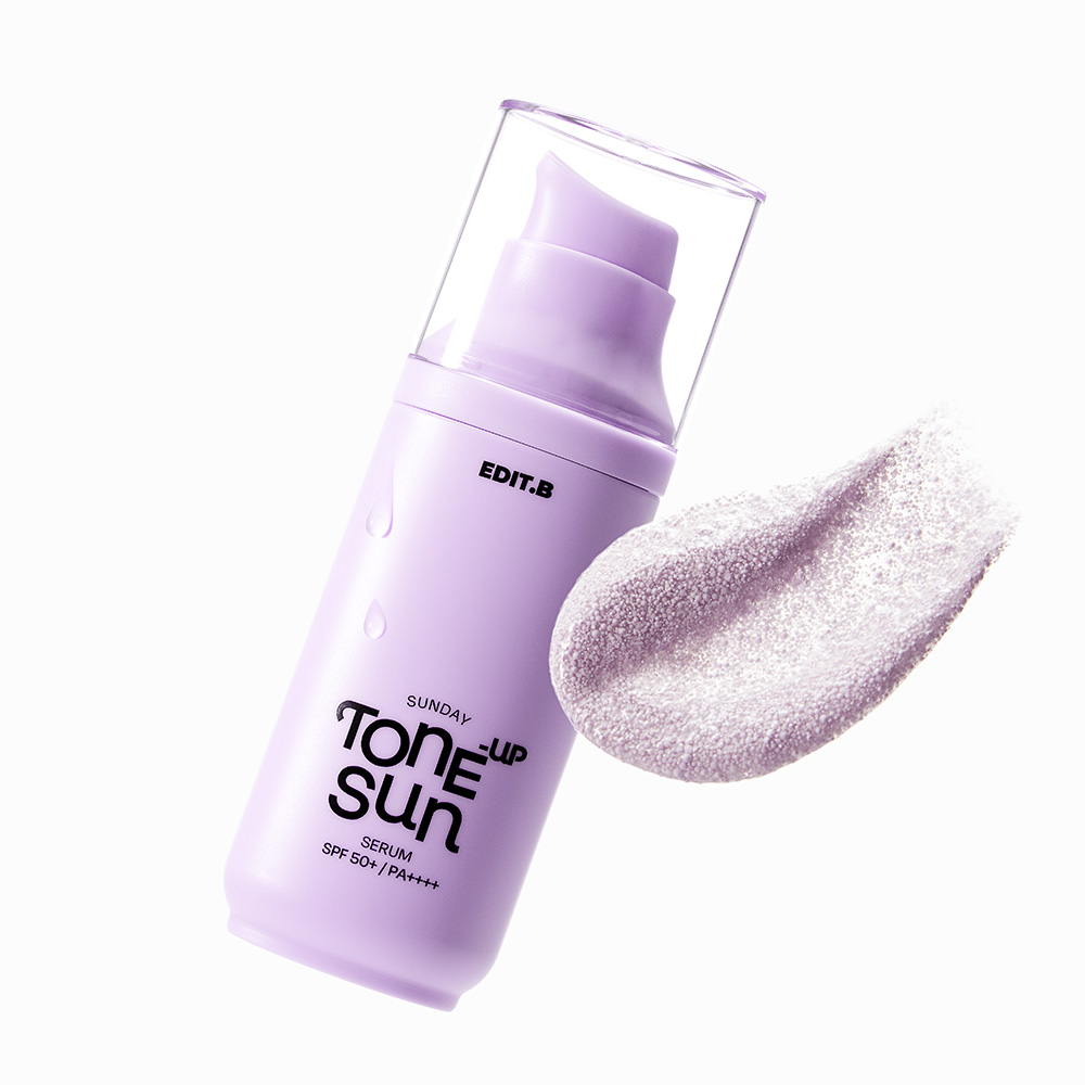 에딧비 선데이 톤업 선세럼 히알루론산 비건 수분 선크림 보라 55ml, 1개 - 상품 이미지