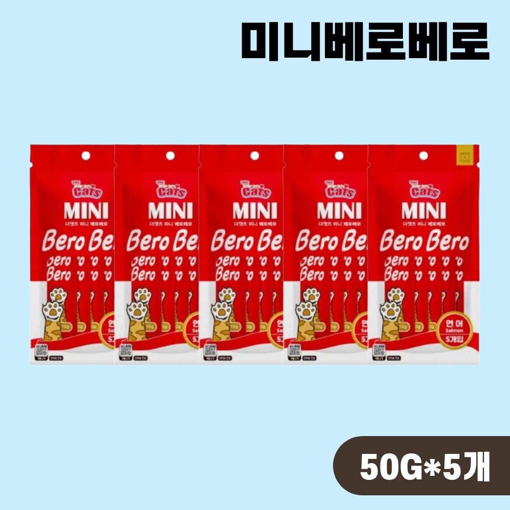 더캣츠 미니 베로베로 길냥이 길고양이 간식 연어, 50g, 5개 - 상품 이미지