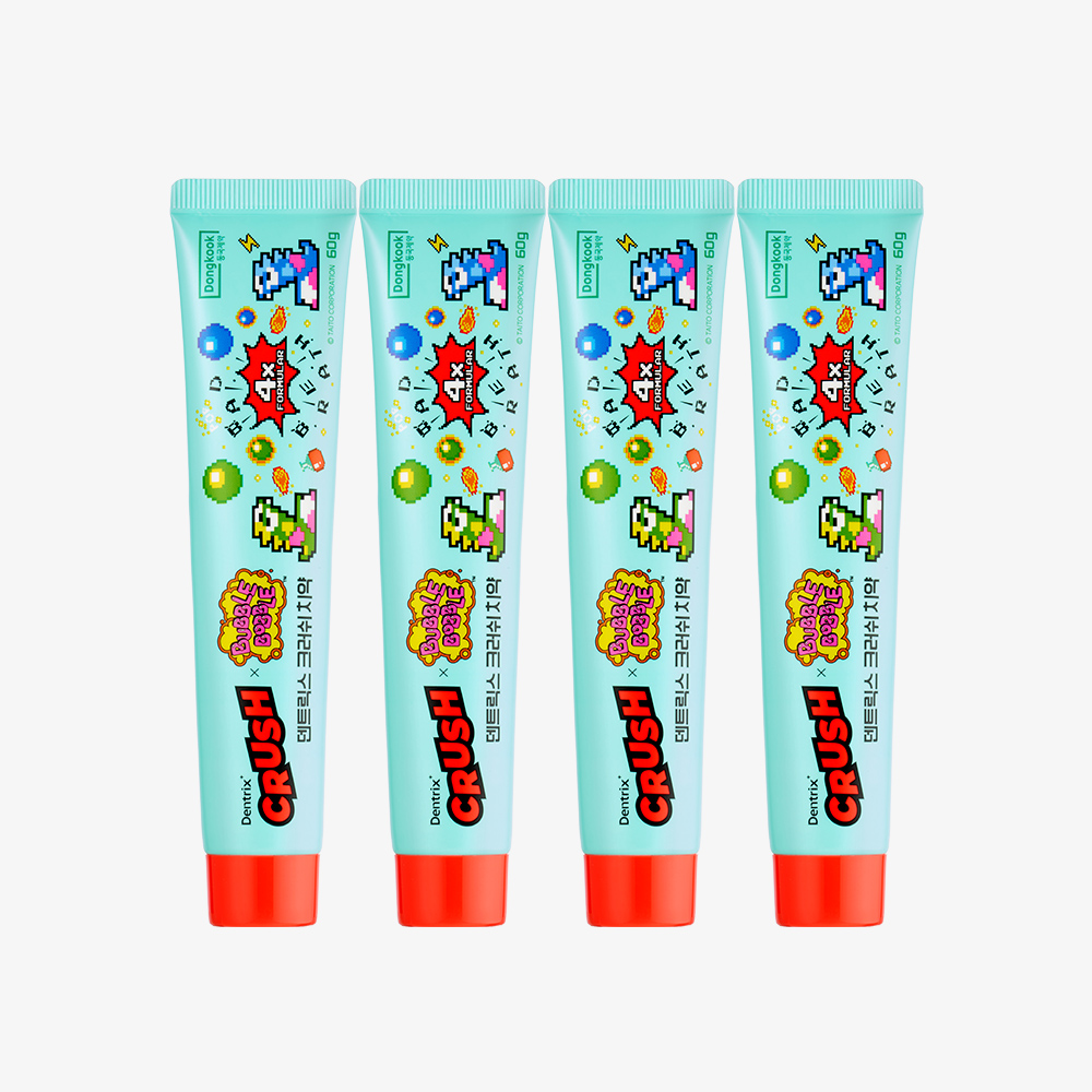 [버블보블 에디션] 덴트릭스 크러쉬 치약 60g, 4개 - 상품 이미지
