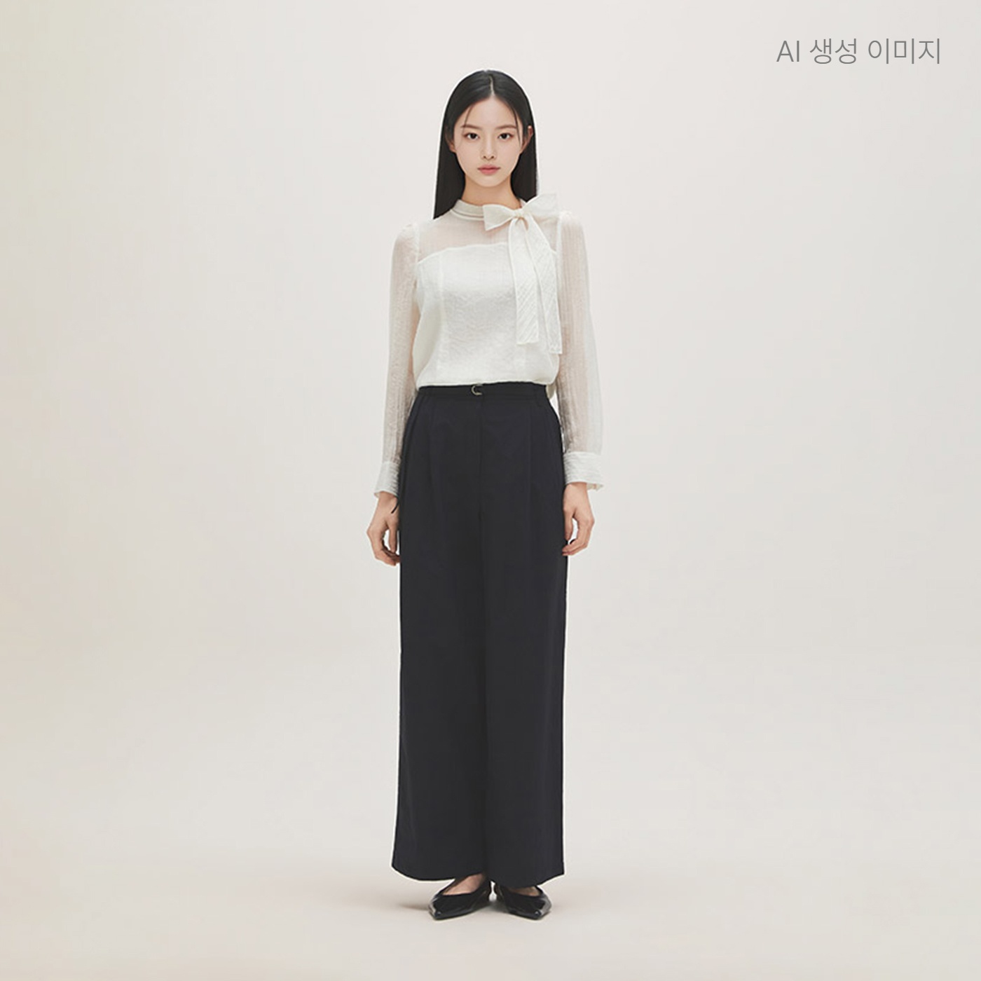 로엠 벨티드 코튼 와이드팬츠 RMTWG24R14 - 상세 이미지 2
