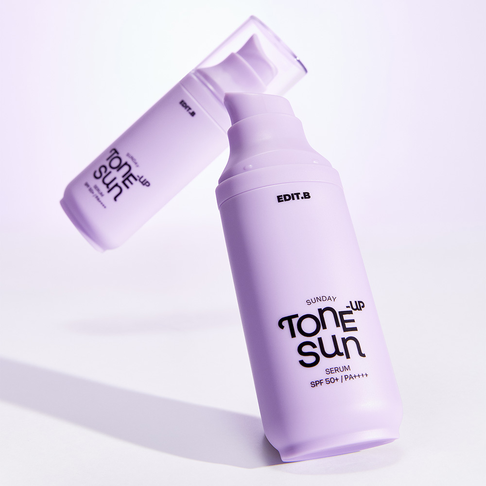 에딧비 선데이 톤업 선세럼 히알루론산 비건 수분 선크림 보라 55ml, 1개 - 상세 이미지 3