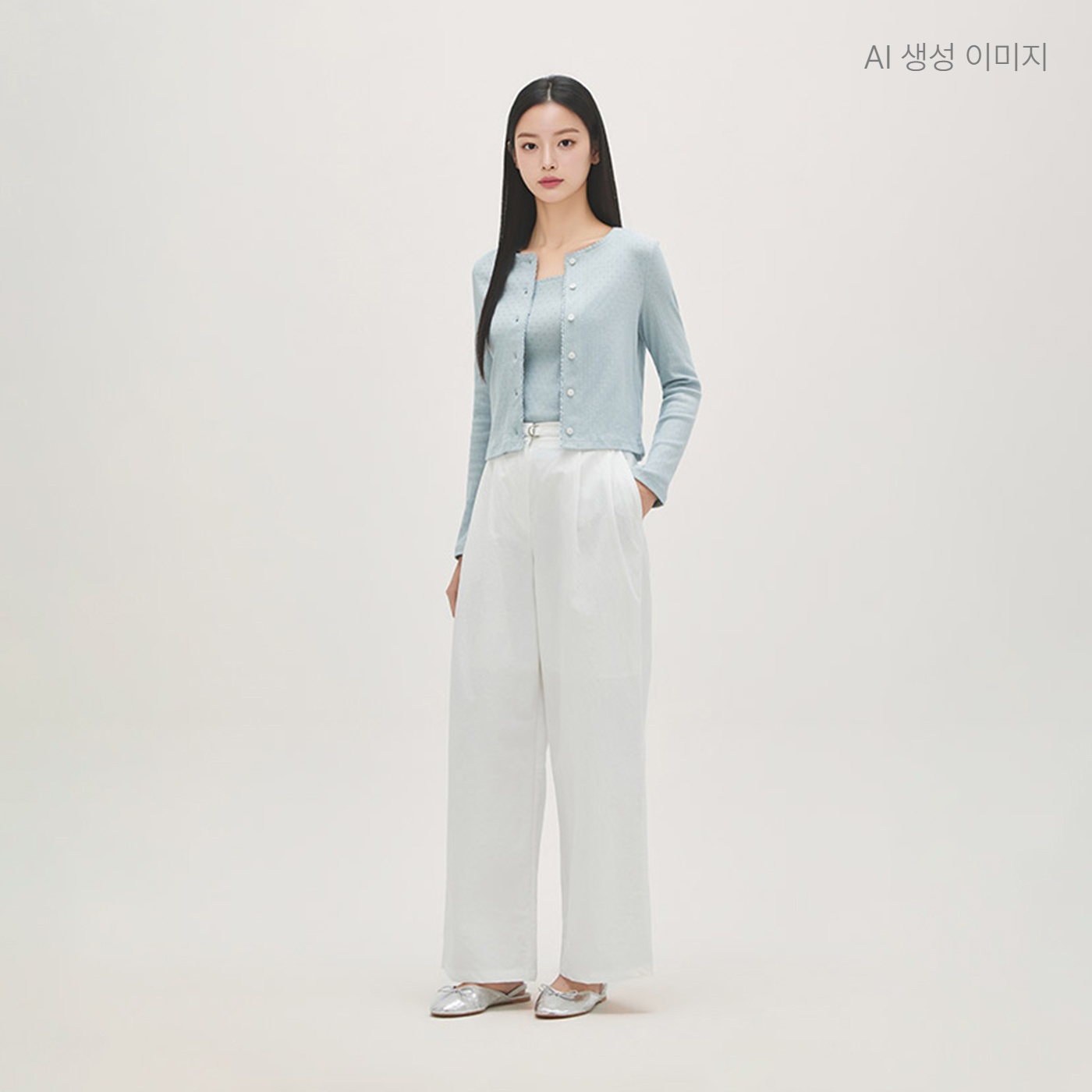 로엠 벨티드 코튼 와이드팬츠 RMTWG24R14 - 상품 이미지