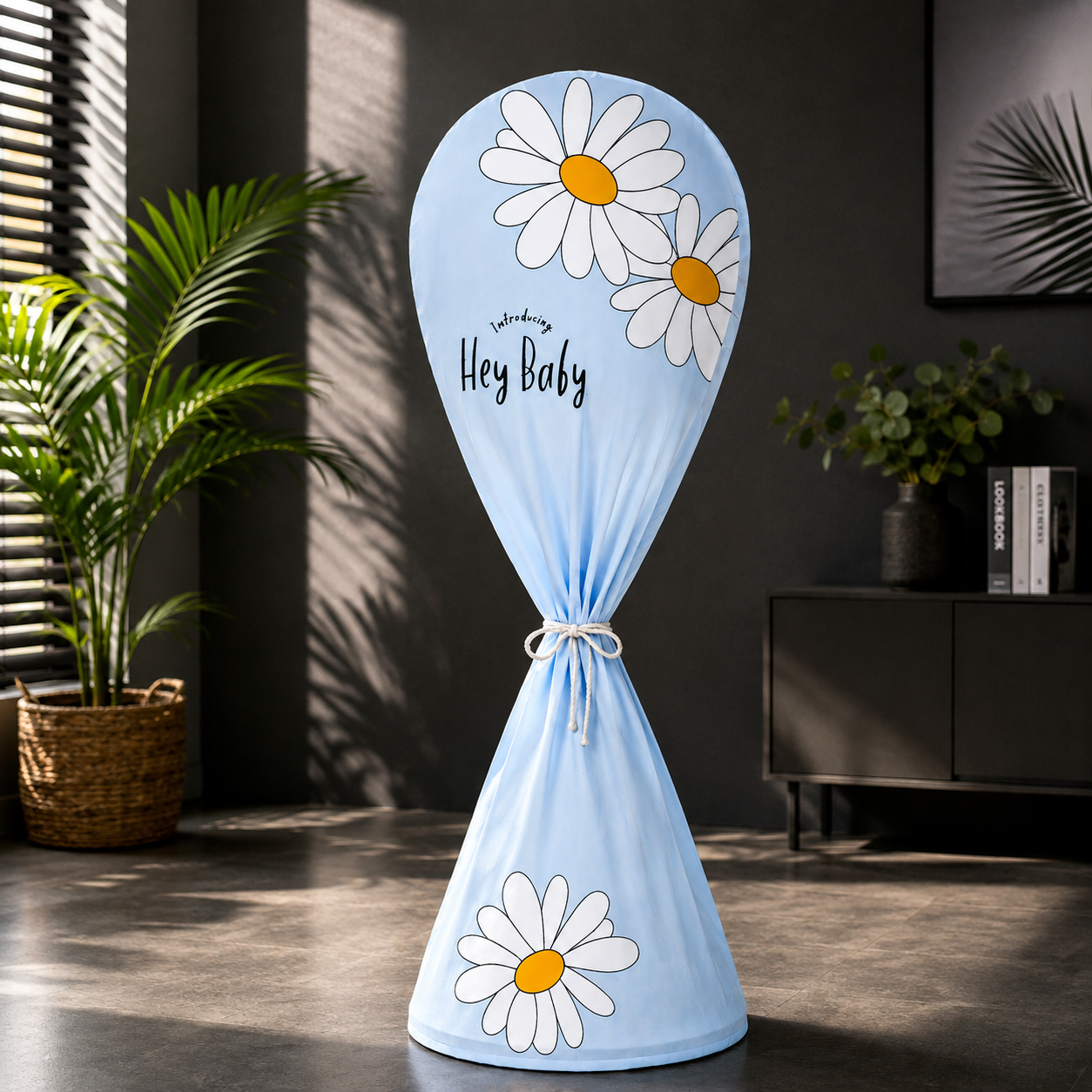 롱 스탠드 선풍기 커버 벽걸이 덮개 50cm X 50cm, 벽걸이선풍기커버 하트플라워(블루) - 상세 이미지 3