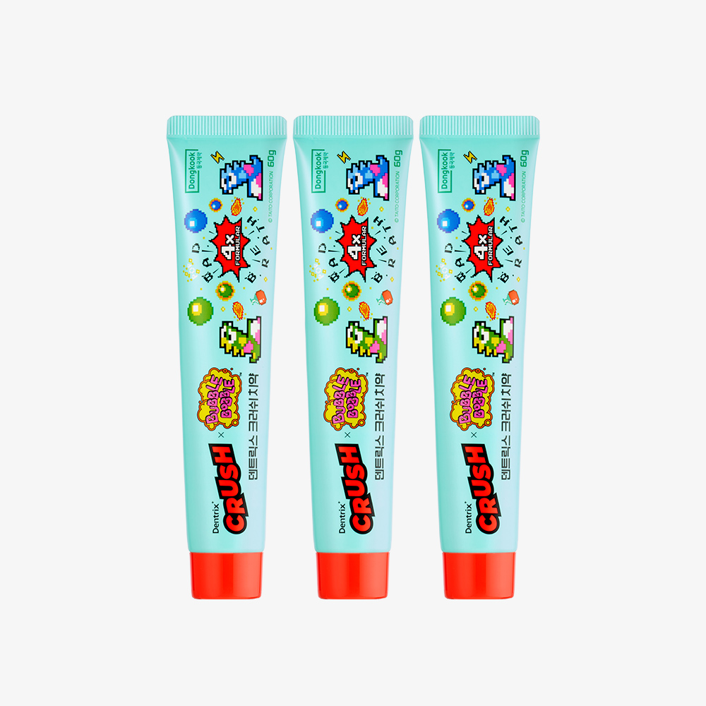 [버블보블 에디션] 덴트릭스 크러쉬 치약 60g, 3개 - 상품 이미지