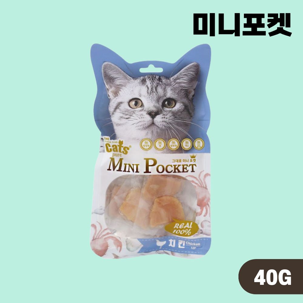 더캣츠 그대로 미니포켓 고양이간식 치킨, 40g, 1개 - 상품 이미지
