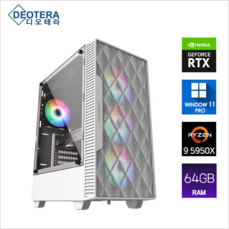 [중고]디오테라 AMD Ryzen 9 5950X  RAM 64GB 저장용량 512GB RTX그래픽 게이밍 PC 윈도우11