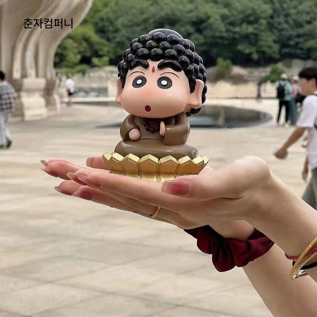 부처 짱구 피규어 차량용 대시보드 인테리어 선물 불교 용품 크레용 신짱 부처짱구 - 상품 이미지