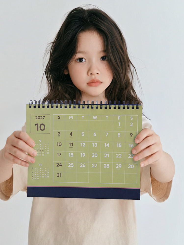 27년 레트로 책상 달력 절기 인테리어 음력 2027년 달력 메모 새해 B5 - 상품 이미지