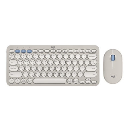 무선 키보드 마우스 세트 Pebble 2 Combo 샌드그레이 Logitech