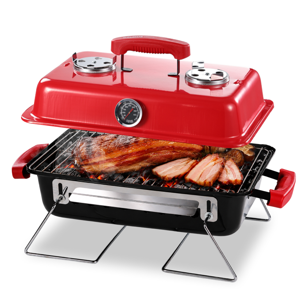 꾸버스 스모킹셰프 바베큐그릴 휴대용 접이식 캠핑 숯불 BBQ 훈제 직화 법랑 사각 화로대 - 상세 이미지 2