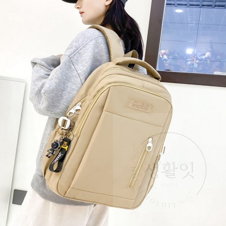 대용량 캐주얼 백팩 베이지