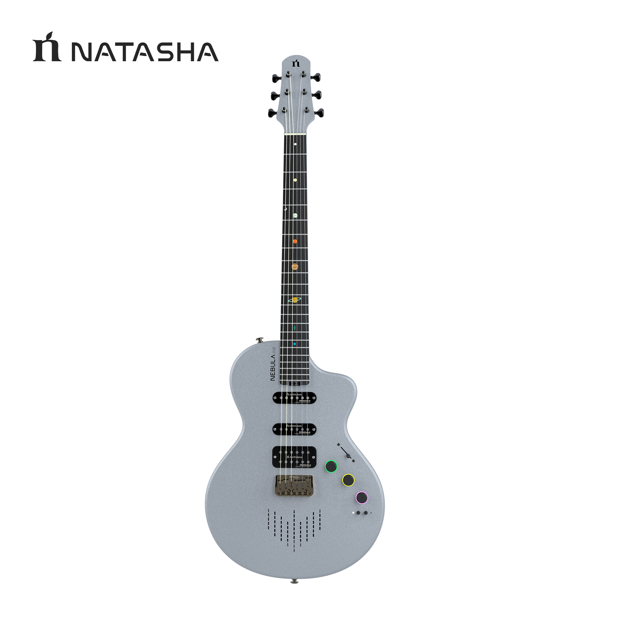 나타샤 네뷸라 Nebula 2.0 카본 스마트 일렉 기타 Metallic Grey - 상품 이미지