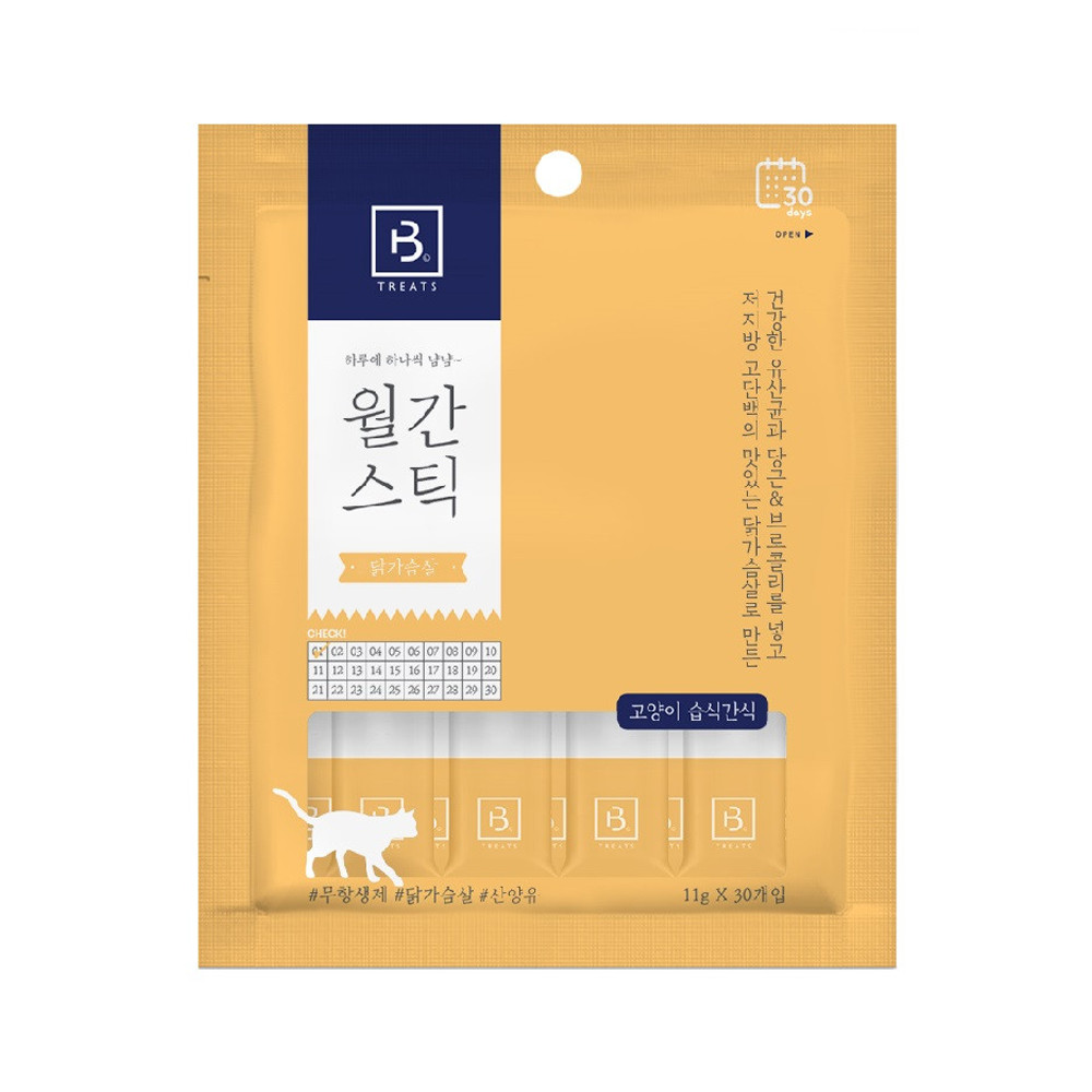 [+N포인트 1천] 월간스틱 대용량 짜먹는 고양이간식 닭가슴살, 330g, 2개 - 상세 이미지 2