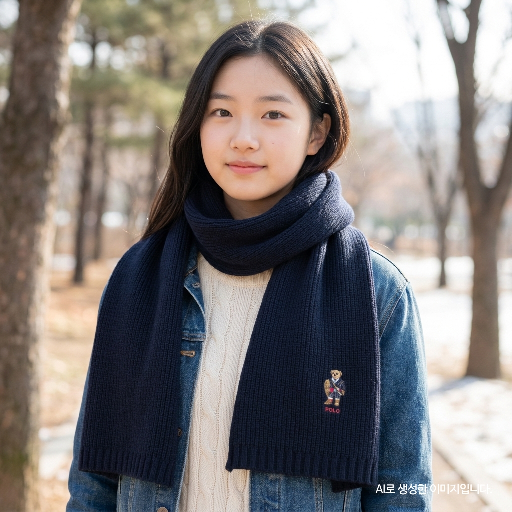 [백화점] 폴로 랄프로렌 목도리 스카프 머플러 곰돌이 꽈배기 - 상세 이미지 2