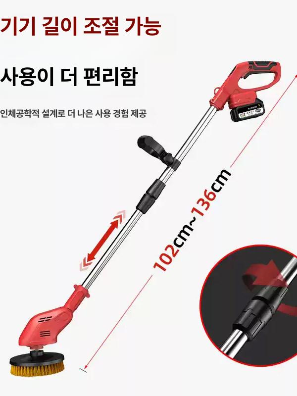 전동 청소 브러시 장대형 바닥 옥상 외벽 데크 욕실 다용도 세척기 6.0 aha 배터리 1개 - 상세 이미지 4