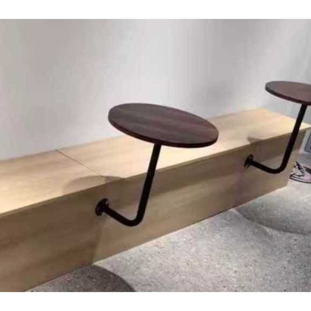 붙박이 테이블 슬림 부착 벽걸이 벽고정 틈새 탁자 35cm 월넛 - 상세 이미지 2